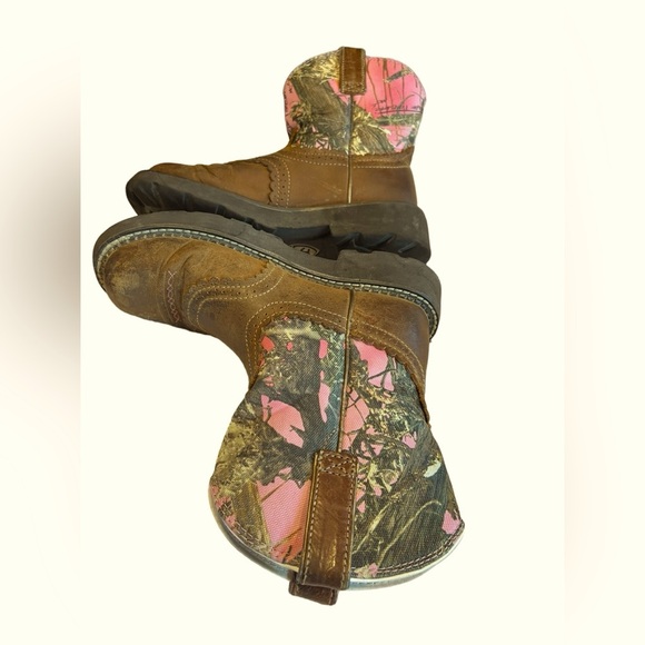 Ariat Fatbaby Pink and Brown Round Toe Boots for Women - Picture 10 of 12